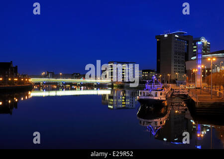 United Kingdom, Northern Ireland, Belfast, the waterfront on the Lagan riverside Stock Photo