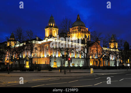 United Kingdom, Northern Ireland, Belfast, the City Hall on Donegall square Stock Photo
