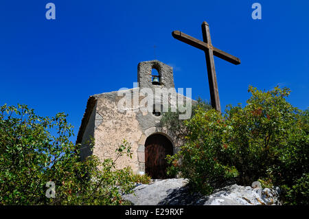 France, Var, Provence Verte (Green Provence), Bras, Chapel of Our Lady of Bethlehem (Romanesque chapel of the Hospital of St. Stock Photo