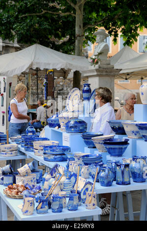 France, Var, Provence Verte (Green Provence), Saint Maximin la Sainte Baume, the pottery and ceramics market Stock Photo