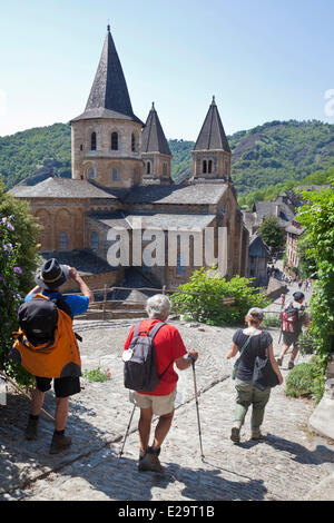 France, Aveyron, Conques, labeled Les Plus Beaux Villages de France (The Most Beautiful Villages of France), stop on El Camino Stock Photo