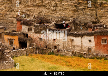 Nepal, Karnali Zone, Dolpo Region, Namdo, Tashi Labrang Gompa Stock Photo