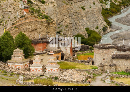 Nepal, Karnali Zone, Dolpo Region, Namdo, Tashi Labrang Gompa Stock Photo