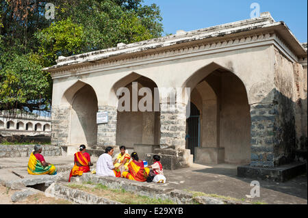 India, Tamil Nadu State, Gingee, the remains of the forts built in the 16th century by the Vijiyanagar overlook the Stock Photo