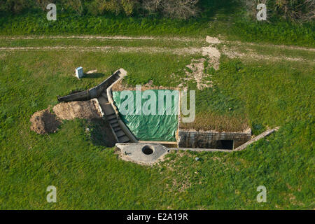 France, Calvados, Colleville Montgomery, Hillman fortified site, the coastal German command post, Regelbau 608 blockhouses with Stock Photo