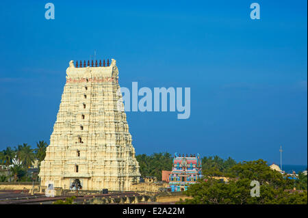 India, Tamil Nadu State, Rameswaram, Ramanatha Swami Temple Stock Photo