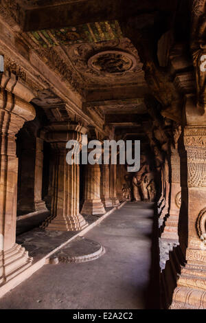 India, Karnataka state, Badami, Vishnou cave Stock Photo