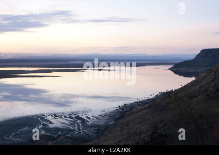 Kenya, Rift Valley, Magadi Lake (aerial view) Stock Photo