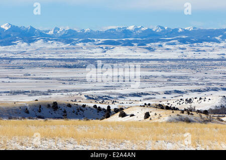 United States, Montana, Bozeman, Rocky Mountains, Tobacco Mountains, Root in the background Stock Photo