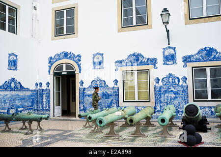 Portugal, Lisbon, the Military Museum housed in the former royal arsenal of the Army (18th century) with walls covered with Stock Photo