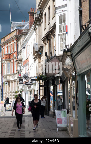 Devizes historic market town centre shops and the market cross ...