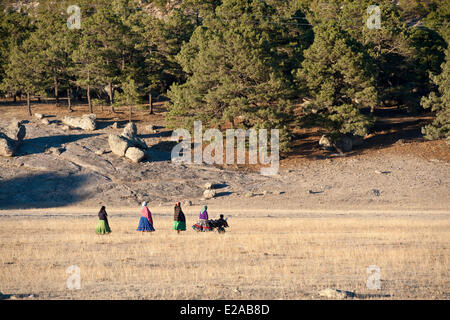 Mexico, Chihuahua state, Copper Canyon around Creel, Tarahumara indians (Raramuri) Stock Photo