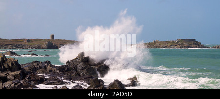 Coastal scene on guernsey, Channel Islands Stock Photo