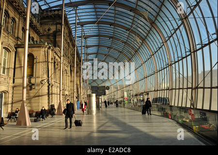 France, Bas Rhin, Strasbourg, glass roof of the railway station by the architect Jean Marie Duthilleul of the architecture firm Stock Photo