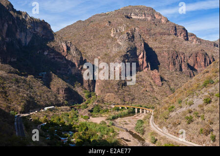 Mexico, Chihuahua State, Barranca del Cobre (Copper Canyon), the railway line (El Chepe) from Los Mochis to Chihuahua, the last Stock Photo