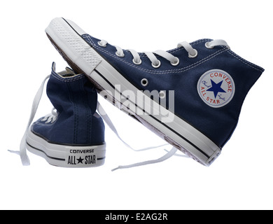 A colourful High Top All Star Converse trainer on display in a shop window  in Paris,France,Europe Stock Photo - Alamy