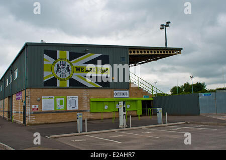 Nailsworth, Cotswolds, UK. 18th June, 2014. Leeds United to announce Dave Hockaday as their new coach. picture shows Forest Green Rovers of the English Conference League ground, situated in Nailsworth in the Cotswolds, the last club to be managed by Dave Hockaday. Credit:  charlie bryan/Alamy Live News Stock Photo