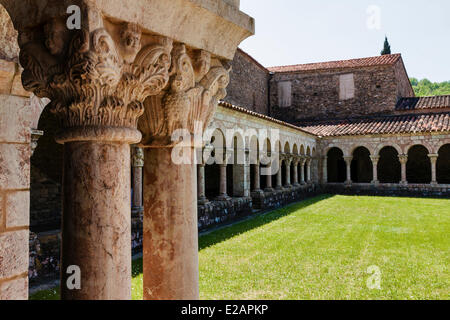 France, Pyrenees Orientales, Codalet, Saint Michel de Cuxa abbey, the convent Stock Photo