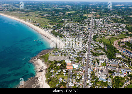France, Manche, Donville les Bains (aerial view) Stock Photo