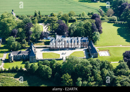 France, Manche, Saint James, Chateau de la Paluelle (aerial view) Stock Photo