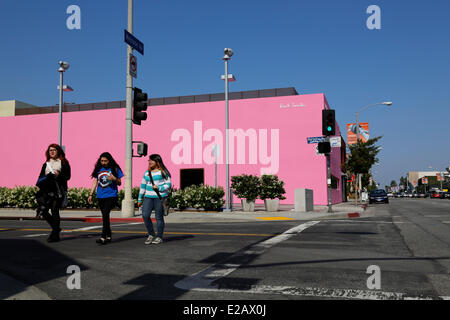 United States, California, Los Angeles, Pink Gallery and shop of Paul Smith british fashion designer, Melrose Avenue, Mexican Stock Photo