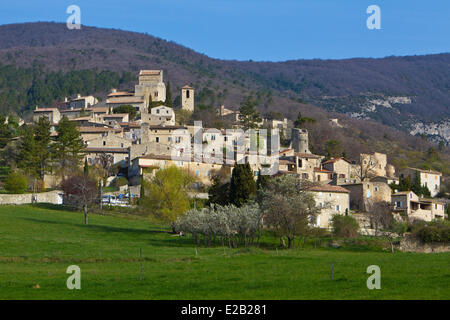France, Drome, Drome Provencale, Le Poet Laval, labeled Les Plus Beaux Villages de France (The Most Beautiful Villages of Stock Photo