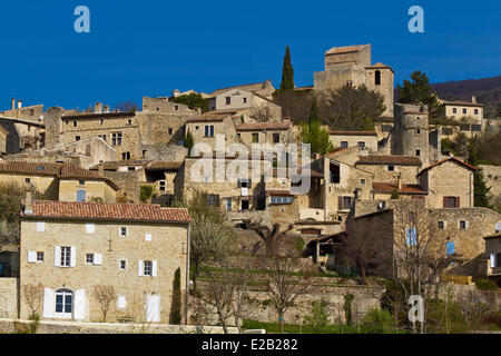 France, Drome, Drome Provencale, Le Poet Laval, labeled Les Plus Beaux Villages de France (The Most Beautiful Villages of Stock Photo