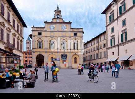 Italy, Umbria, Citta di Castello, Slow City, Piazza Matteotti and Palazzo del Podesta Stock Photo