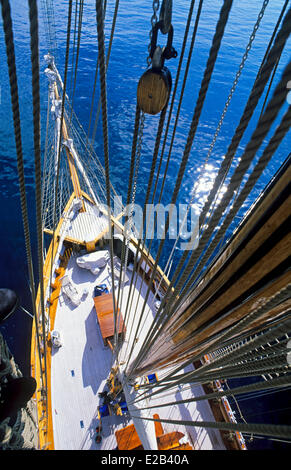 Principaute de Monaco, Monte Carlo, luxury schooner in the marina Stock Photo