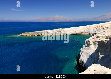 Greece, Crete, Matala, cliffs diving into the sea Stock Photo