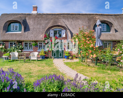 Traditional house in Sonderhoe on the island Fanoe in Denmark Stock Photo