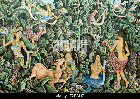 Indonesia, Bali, Ubud, Neka Art Museum, painting of the artist Ida Bagus Rai Stock Photo