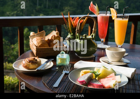 Indonesia, Bali, Ubud, Buahan Payangan, Ubud Hanging Gardens hotel group Orient Express, breakfast Stock Photo