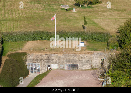 France, Calvados, Colleville Montgomery, Hillman fortified site, the coastal German command post, Regelbau 608 blockhouses with Stock Photo