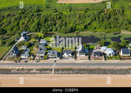 France, Calvados, Saint Laurent sur Mer, Omaha Beach (aerial view) Stock Photo