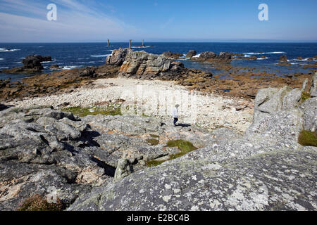 France, Finistere, Iroise Sea, Iles du Ponant, Parc Naturel Regional d'Armorique (Armorica Regional Natural Park), Ile d'Ouessant, the Pointe de Pern Stock Photo