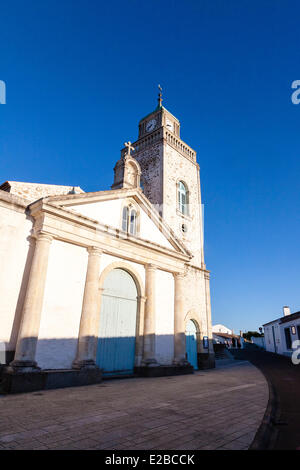 France, Vendee, Ile d'Yeu, Port Joinville, the church Stock Photo