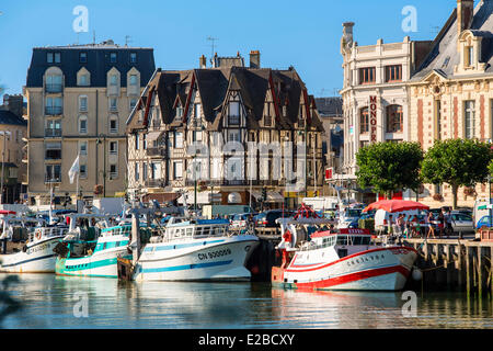 France, Calvados, Trouville sur Mer, the port Stock Photo