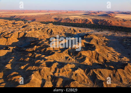 Namibia, Erongo and Hardap Regions, the Kuiseb River Valley, Namib Naukluft National Park, Namib Desert, surroundings of Homeb (aerial view) Stock Photo
