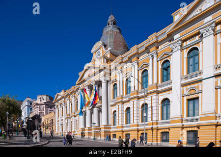 Bolivia, La Paz Department, La Paz, Plaza Murillo, Palacio Legislativo (National Assembly) Stock Photo