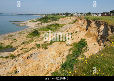 Christchurch Bay near Barton on Sea, Hampshire Showing Coastal Erosion Stock Photo