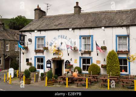 Blue Bell Inn village pub in winter Kettlewell Wharfedale Yorkshire ...