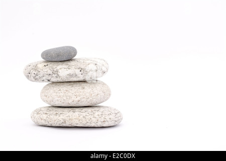 marble coloured stones on a white background Stock Photo