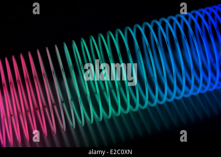 A close up shot of a coil spring toy Stock Photo