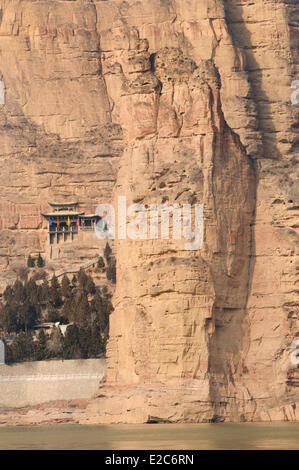 China, Gansu, surroundings of Linxia, The Yellow River at Bingling Si Stock Photo