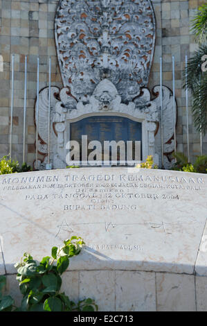 Indonesia, Bali, Kuta, memorial to the 202 victims of the terrorist attack occured on october 12, 2002 Stock Photo