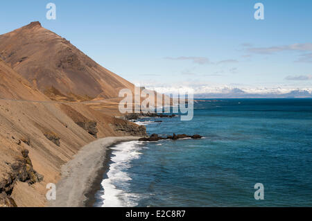 Iceland, Austurland region, Atlantic Coast, east coat around Lonsvi bay, National Highway 1 Stock Photo