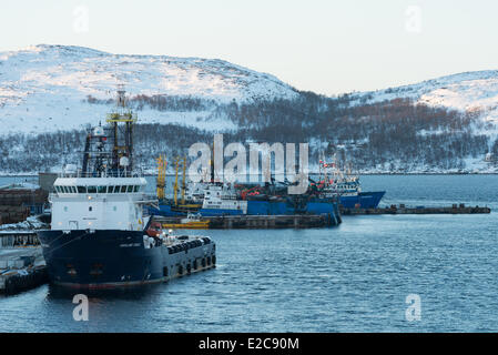 Norway, Finnmark, Kirkenes, the harbour Stock Photo