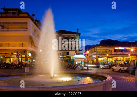 Greece, Macedonia, Thrace, Mount Olympus, the village of Litochoro, Mount Olympus in the background Stock Photo