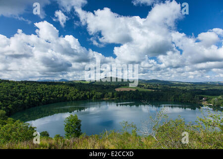 France, Puy de Dome, Charbonnieres les Vieilles, Gour de Tazenat, Maar volcano type Stock Photo